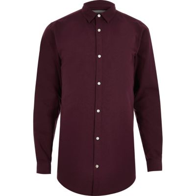 Red longline Oxford shirt